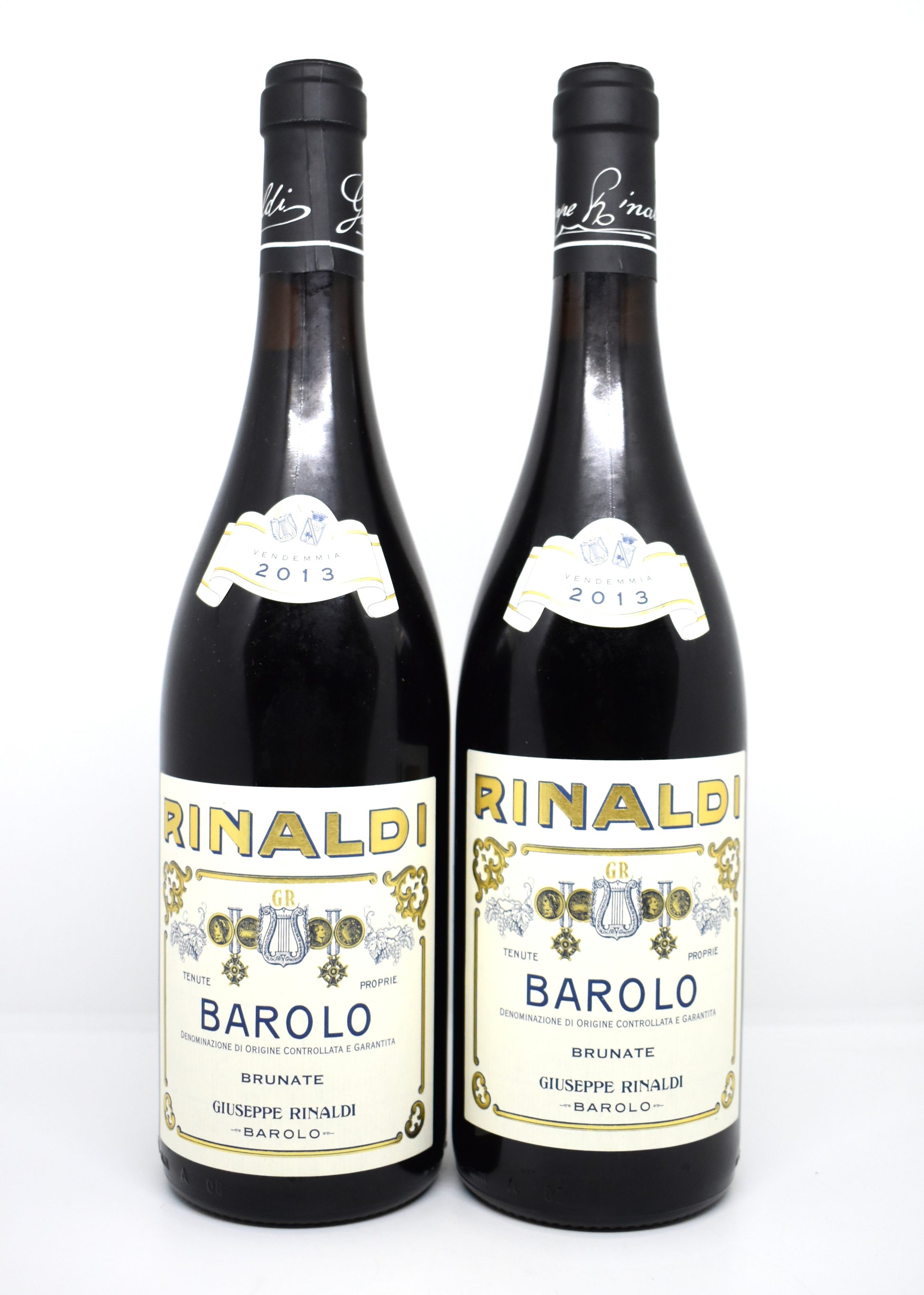 Original label view Giuseppe Rinaldi Barolo Brunate 2013 authenticated wine