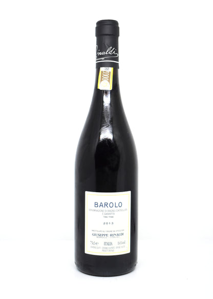 Original label view Giuseppe Rinaldi Barolo Tre Tine 2013 authenticated wine