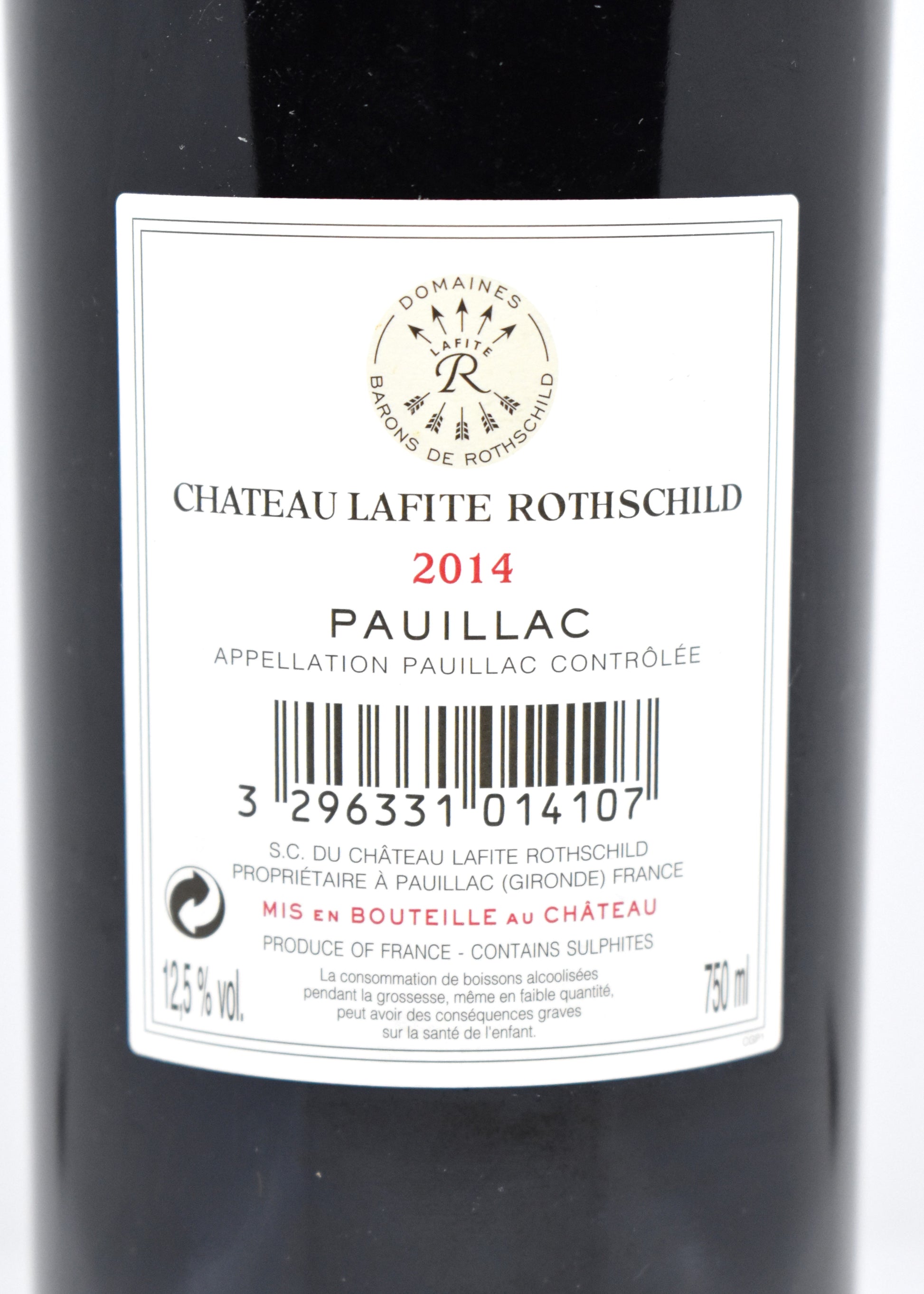 Collection vin Bordeaux Château Lafite Rothschild 2014