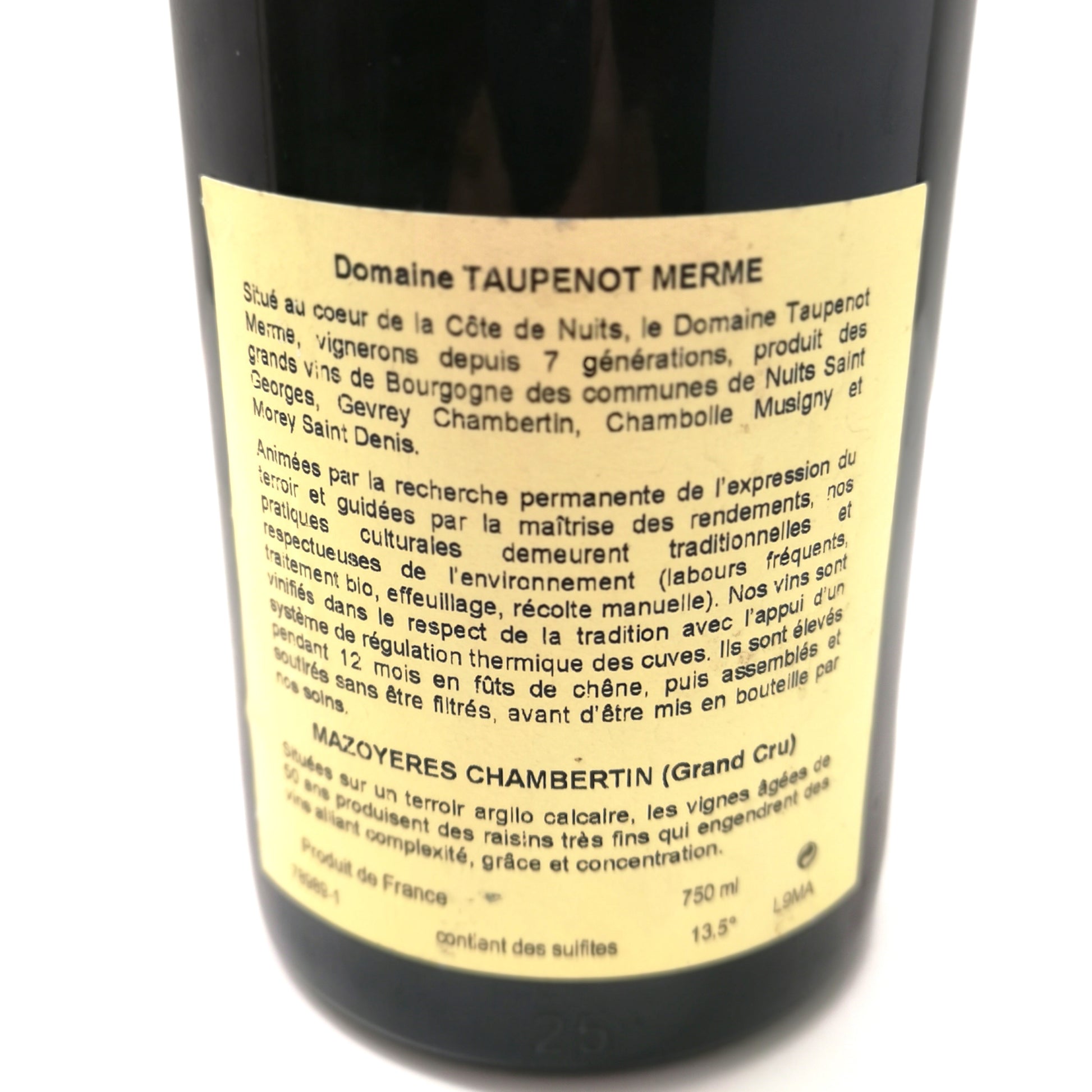 Grand Cru Mazoyères-Chambertin 2005 à vendre