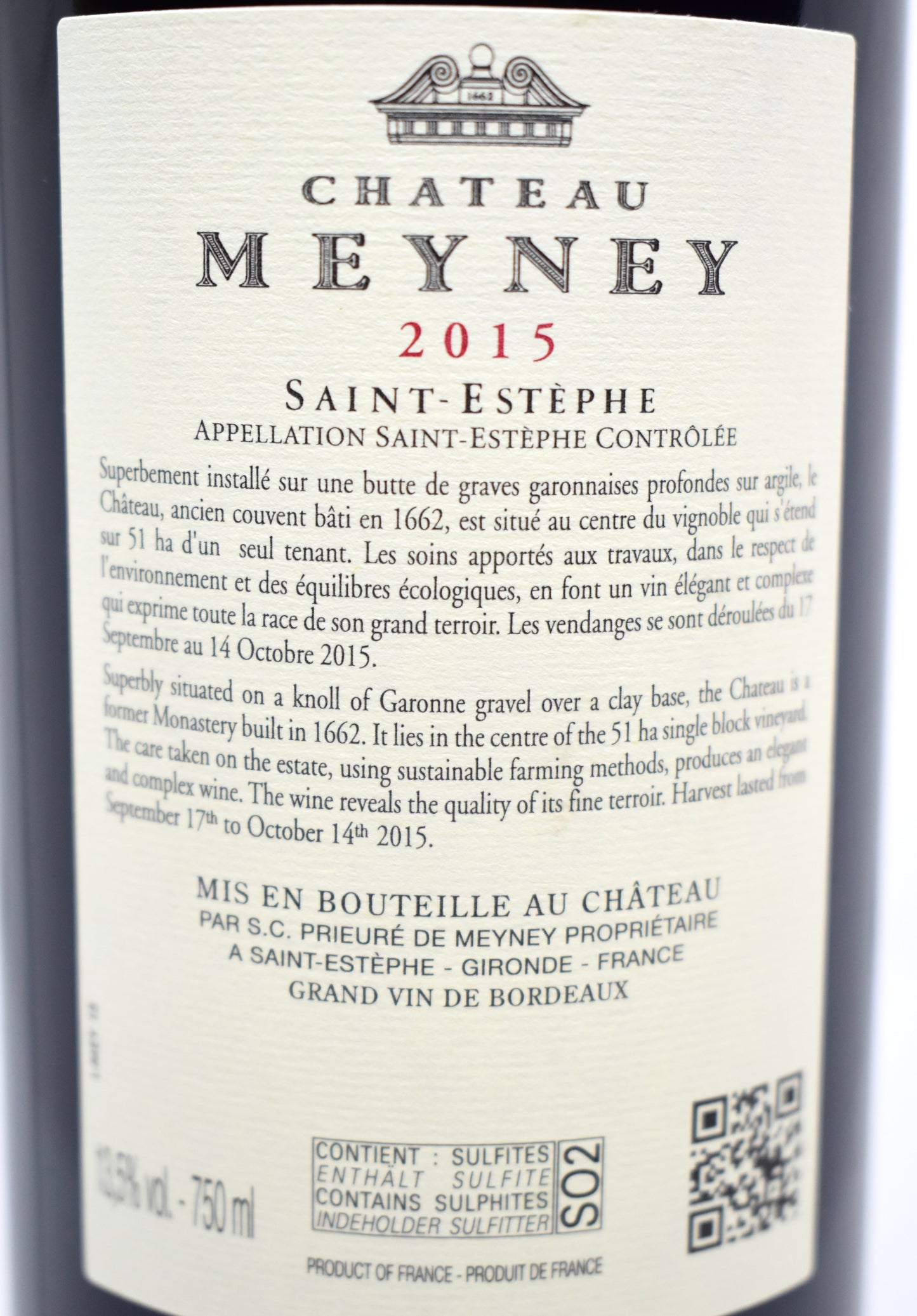 Meyney 2015 - Saint-Estèphe 