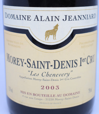 Morey-Saint-Denis 1er Cru "Les Chenevery" 2003 - Alain Jeanniard