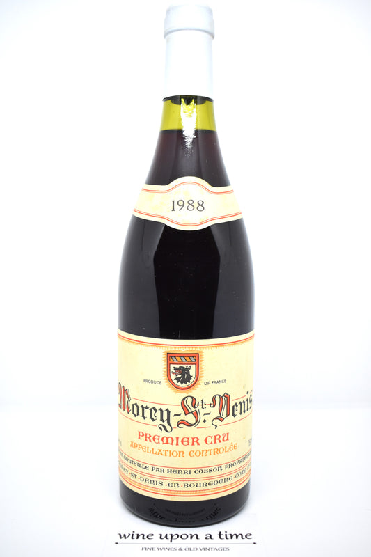 Vin de 1988 à offrir, Morey-Saint-Denis 1er Cru, belle découverte connaisseurs