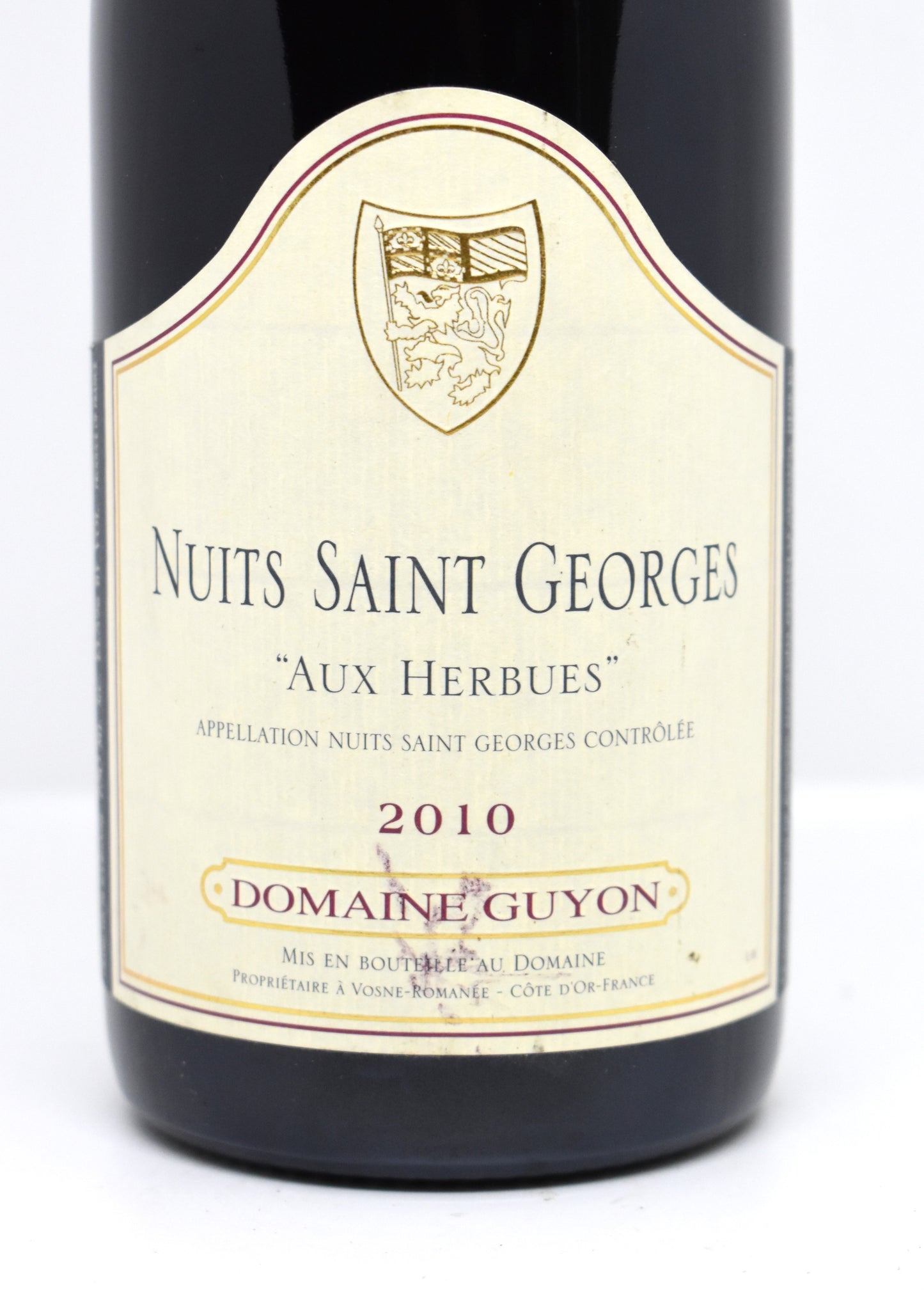  Vin rouge Bourgogne Nuits-Saint-Georges 2010 - Domaine Guyon Aux Herbues 