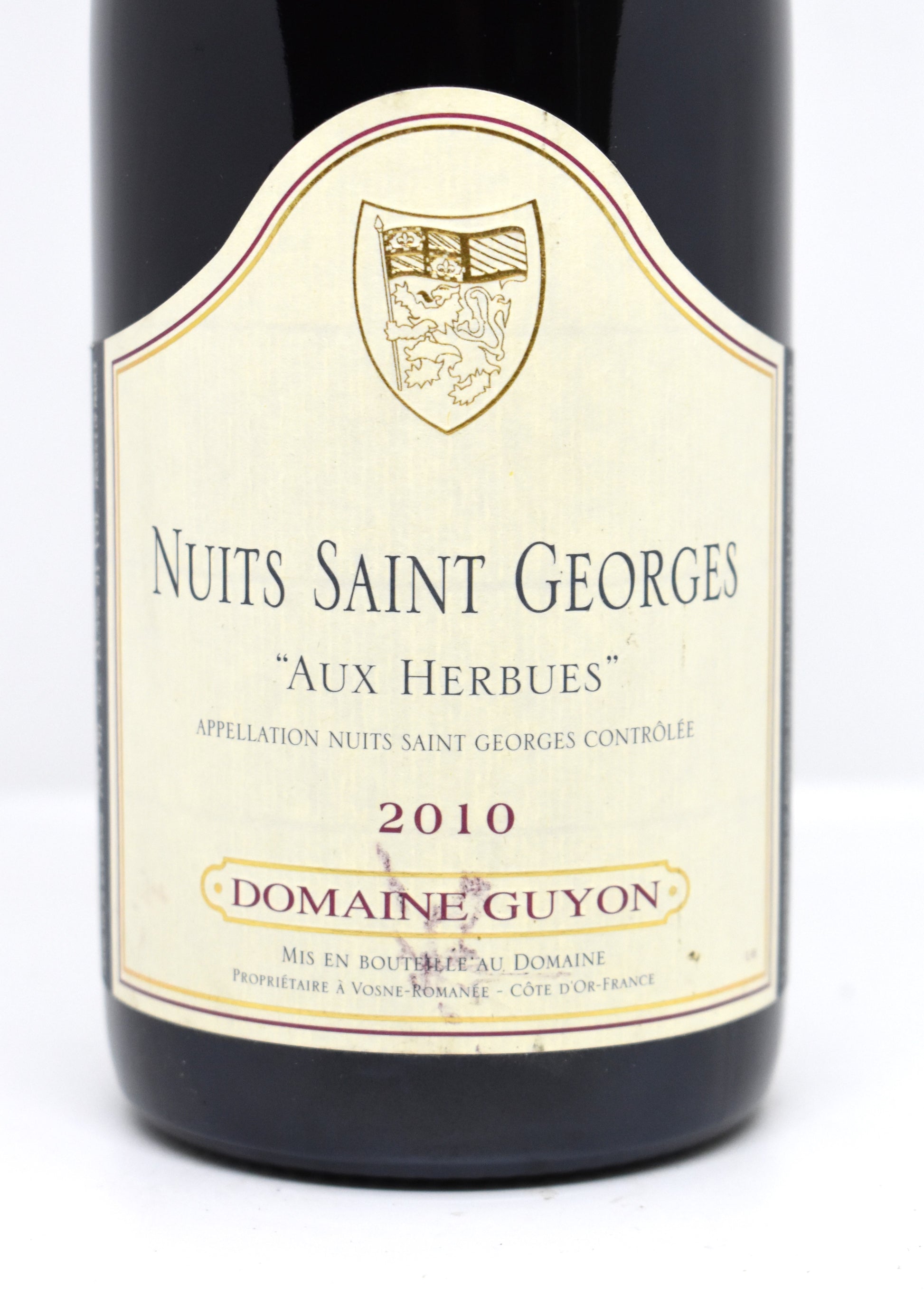  Vin rouge Bourgogne Nuits-Saint-Georges 2010 - Domaine Guyon Aux Herbues 