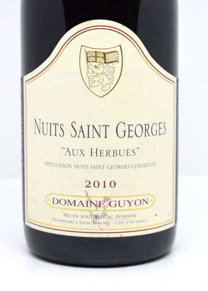  Vin rouge Bourgogne Nuits-Saint-Georges 2010 - Domaine Guyon Aux Herbues 
