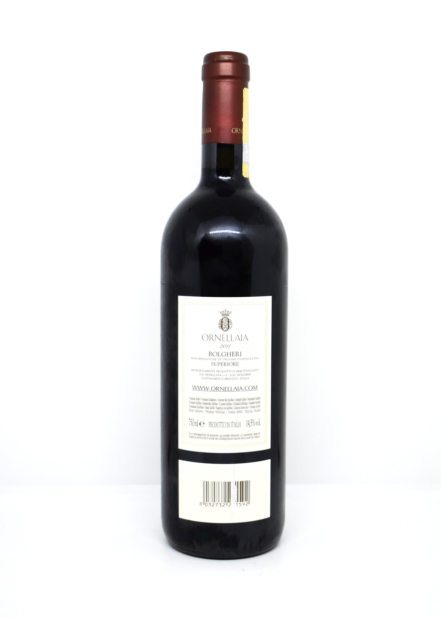 Rare high end Italian red wine bottle buy a bottle of Ornellaia 2011 Bolgheri Superiore