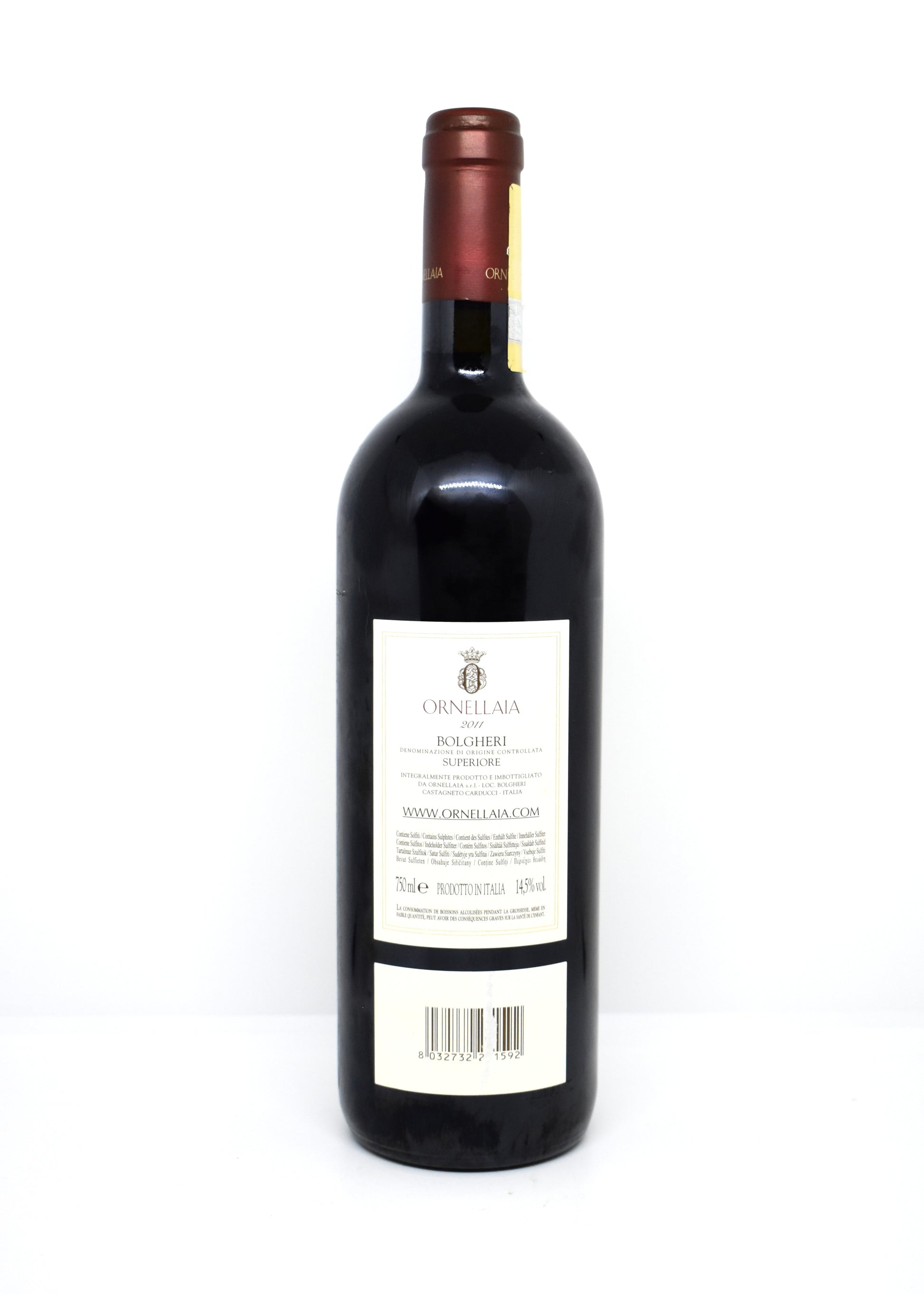 Rare high end Italian red wine bottle buy a bottle of Ornellaia 2011 Bolgheri Superiore