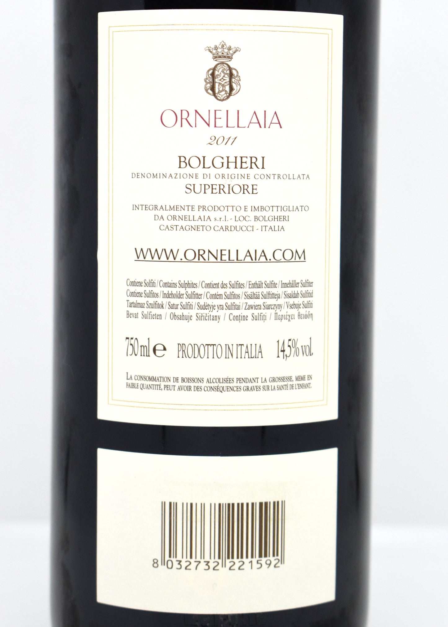 Selection grand vin de Toscane a maturité acheter une bouteille de Ornellaia 2011