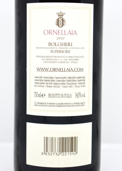 Selection grand vin de Toscane a maturité acheter une bouteille de Ornellaia 2011