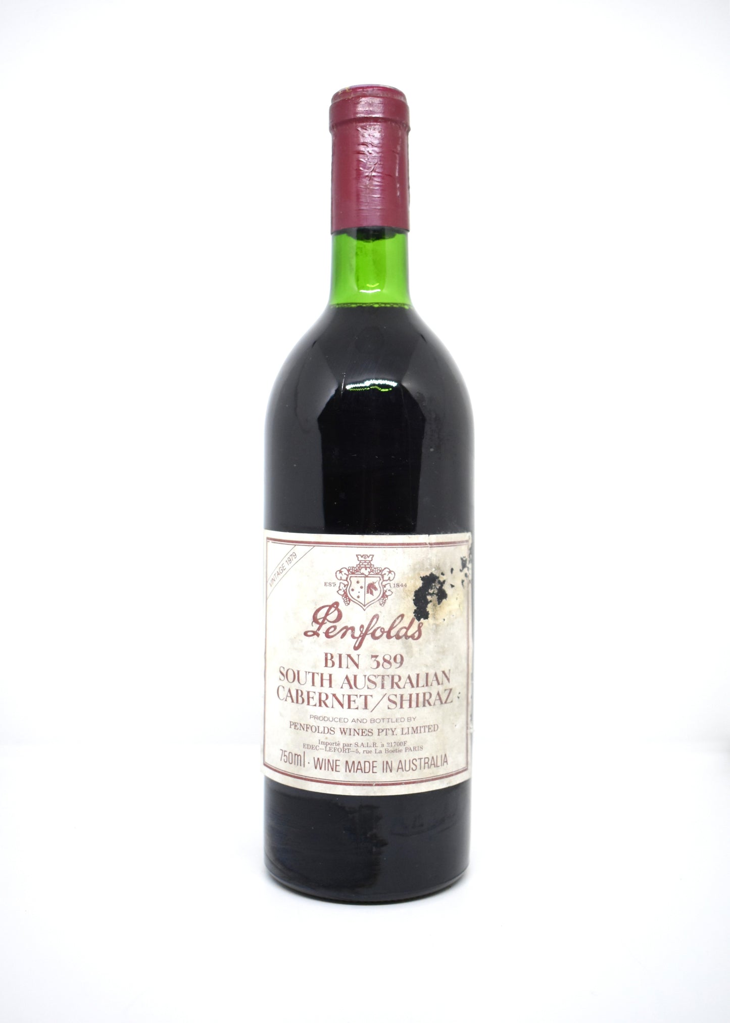 Bouteille rare Penfolds Bin 389 millésime 1979 - Grand vin d'Australie