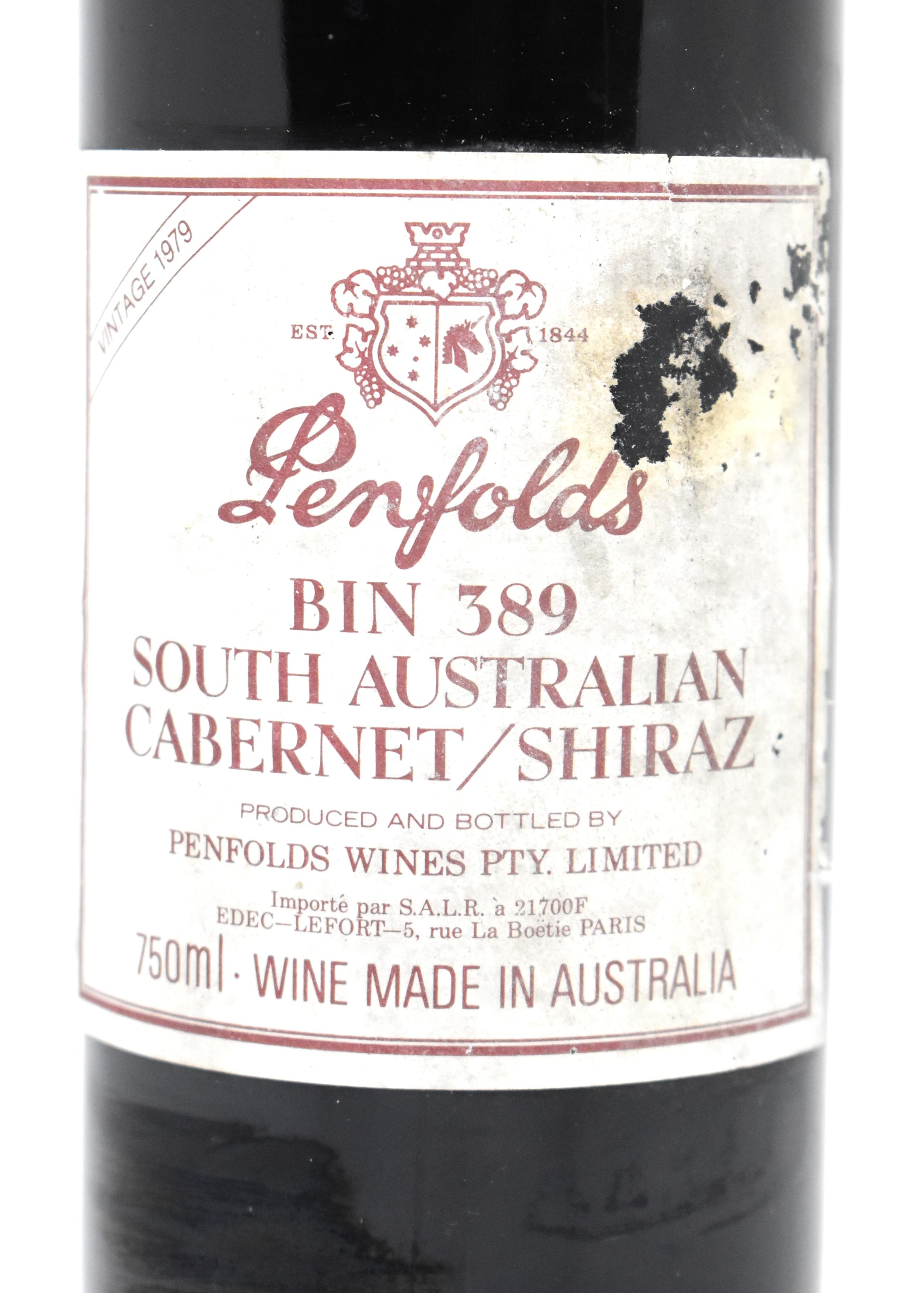 Penfolds Bin 389 1979 Cabernet Shiraz - Idée cadeau d'anniversaire vin de collection