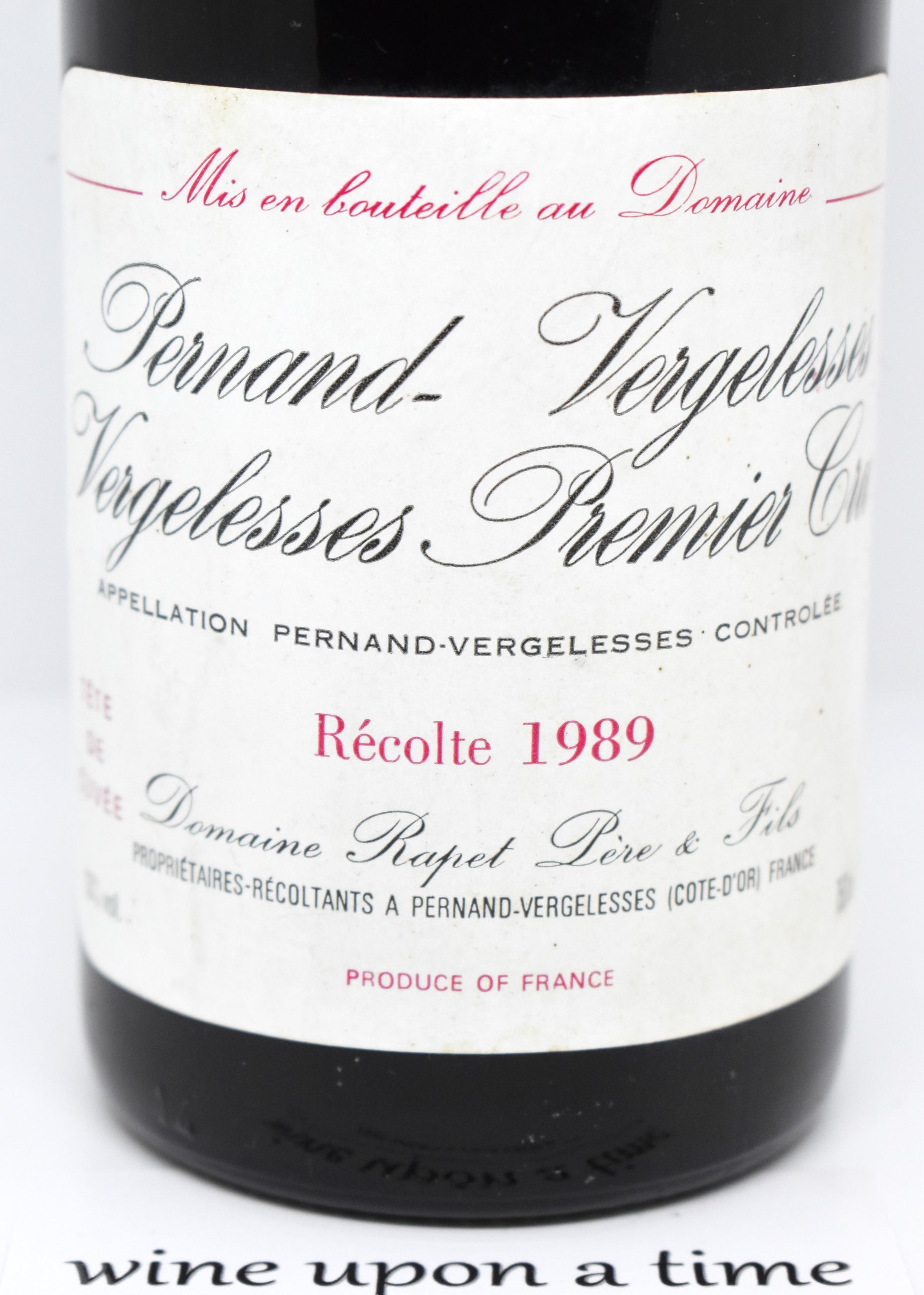 Pernand 1989 1er Cru, cote discrète, belle idée dégustation
