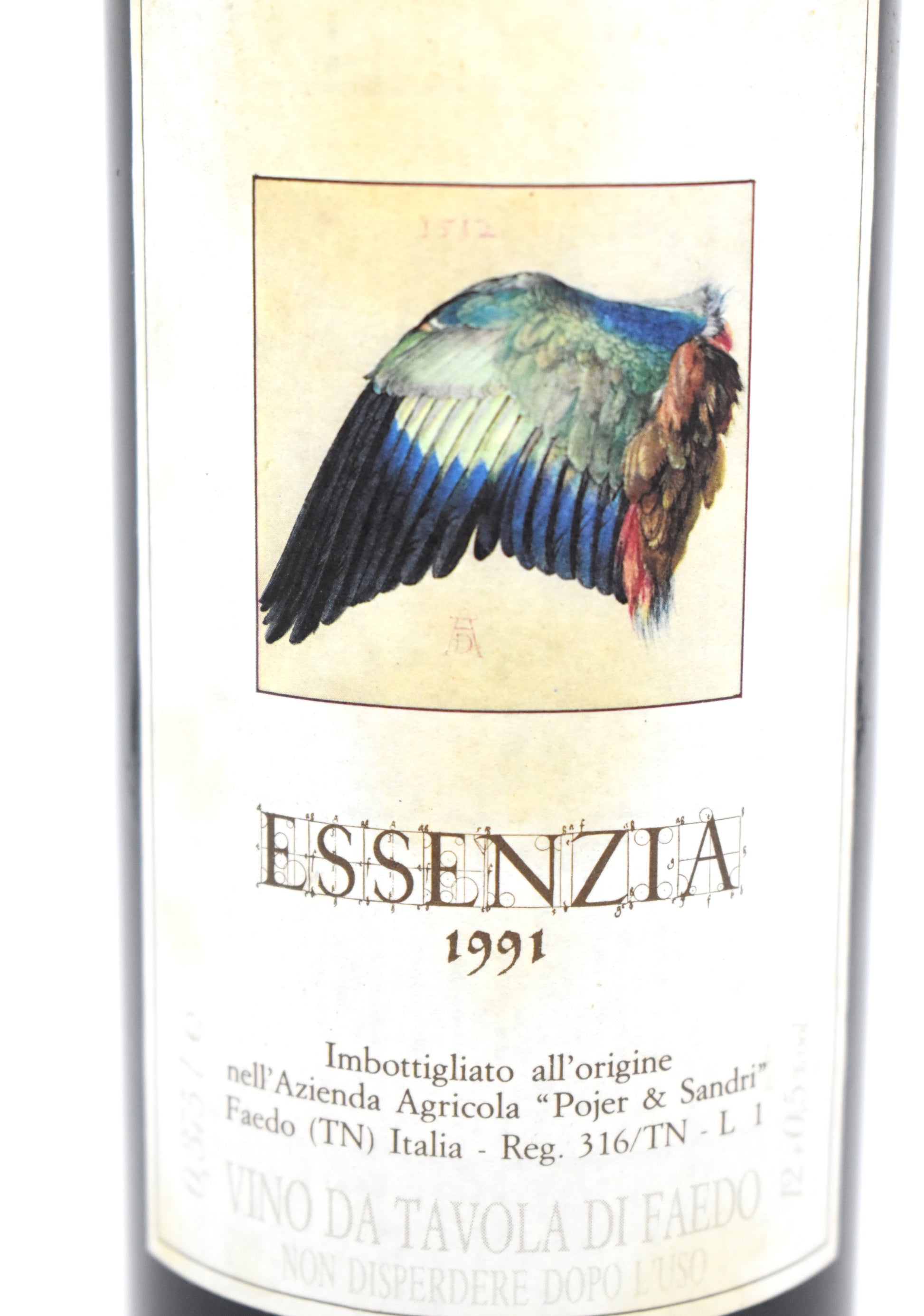 Étiquette Essenzia Dolomiti Bianco Raccolta Tardiva 1991