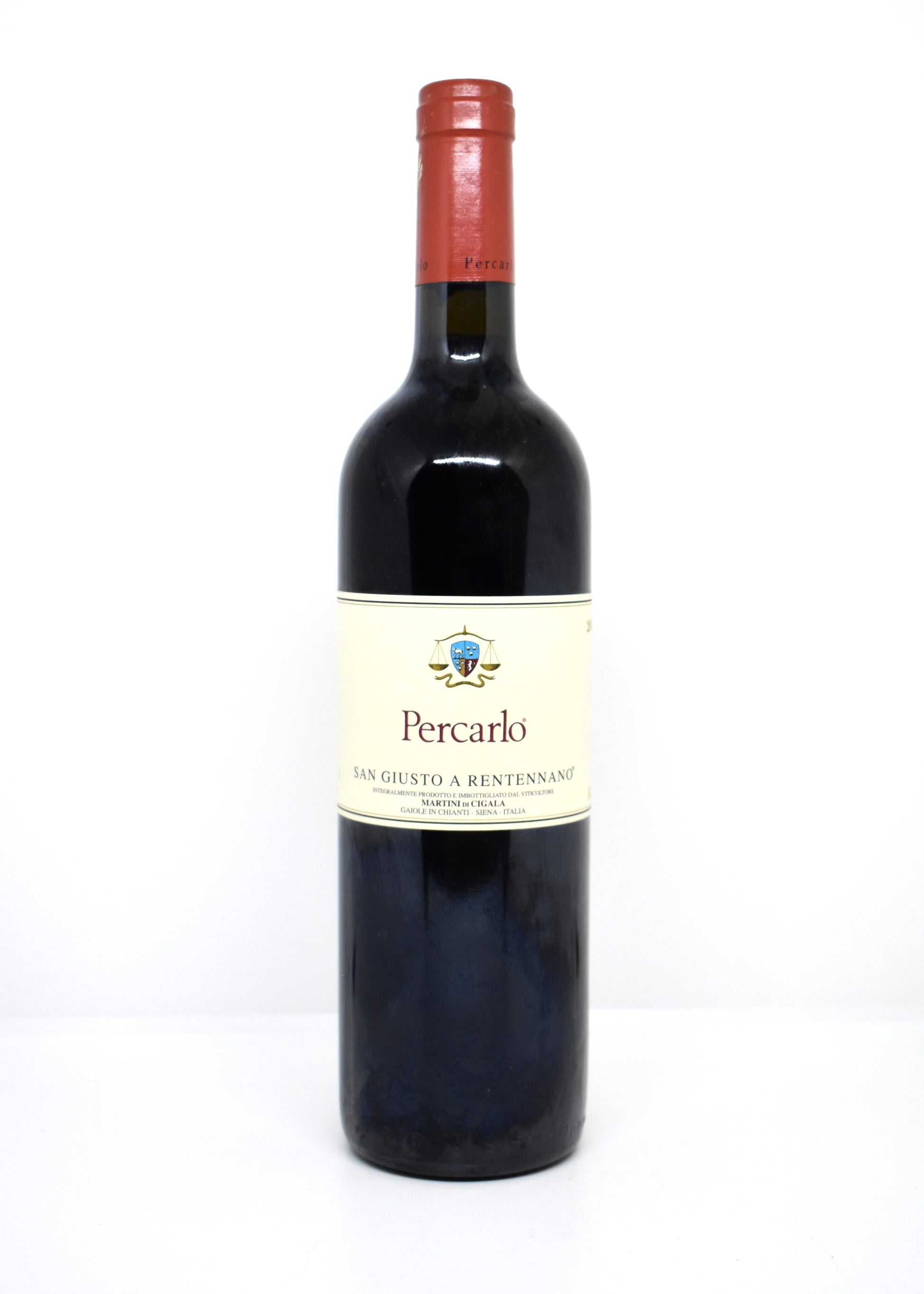 Gros plan contre etiquette d origine 6 crus bio acheter une bouteille de Percarlo 2010