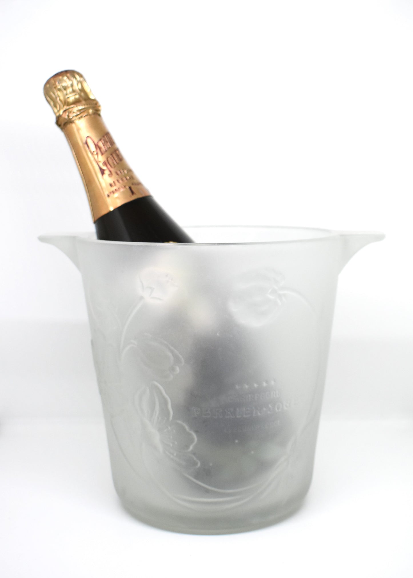 Perrier-Jouët Épernay seau à champagne transparent rare objet de luxe