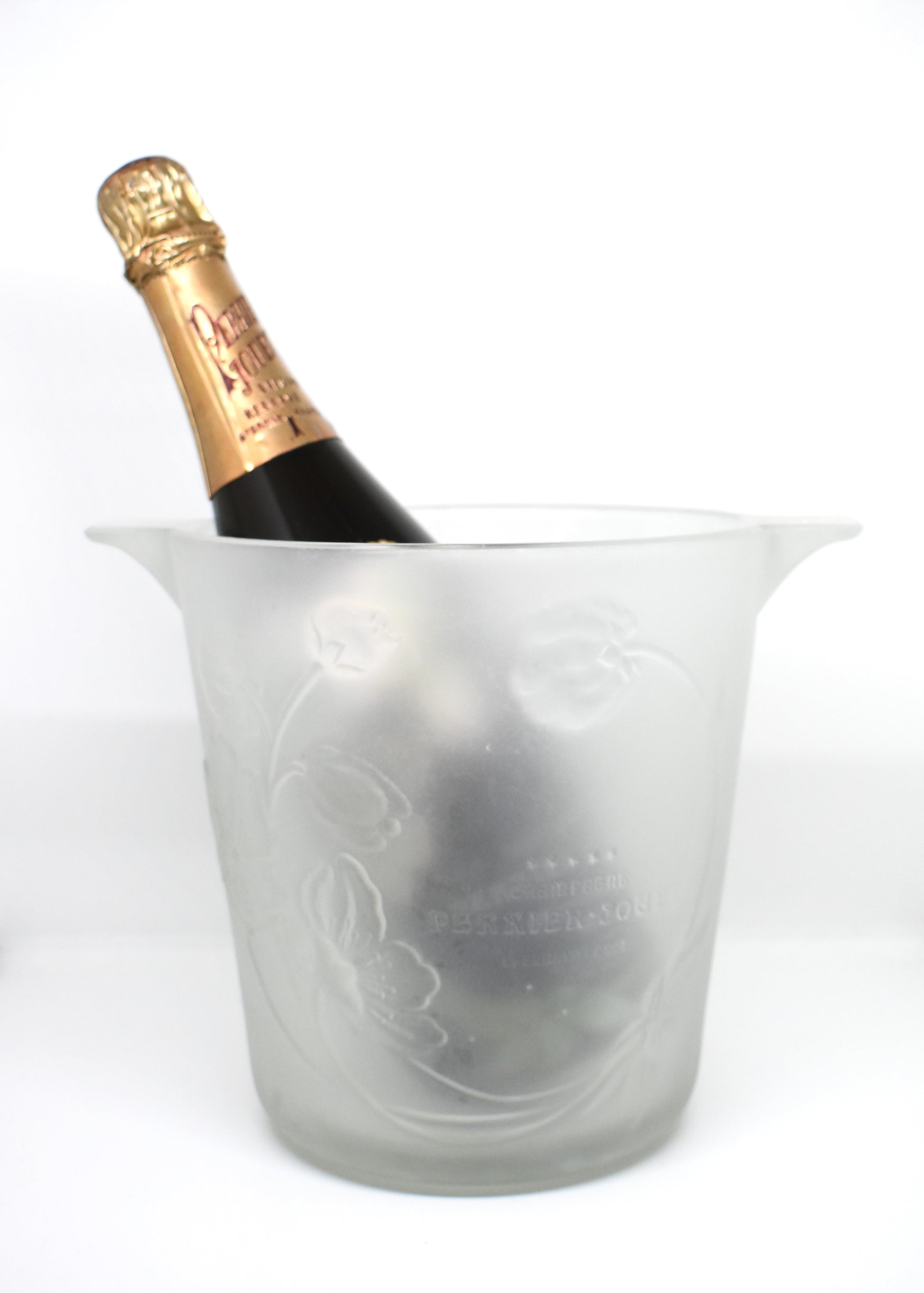 Perrier-Jouët Épernay seau à champagne transparent rare objet de luxe
