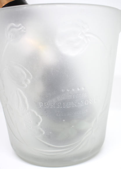 Rare Perrier-Jouët champagne bucket transparent smoked glass collector item