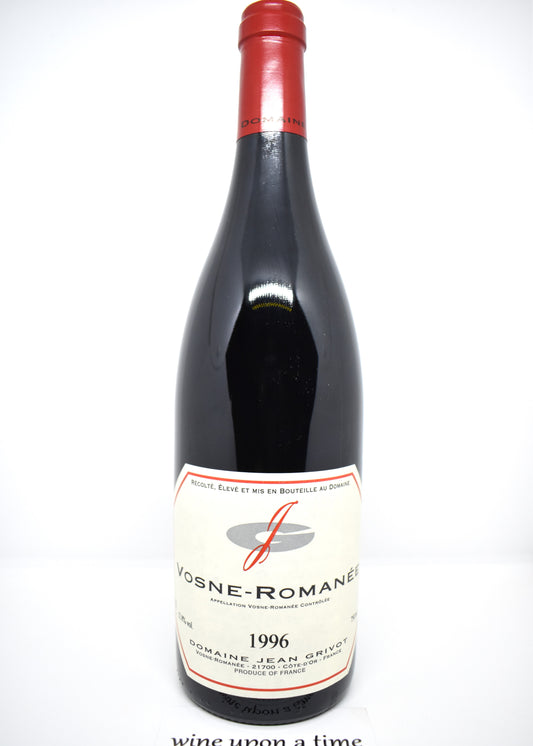 Jean Grivot Vosne-Romanée 1996, Pinot Noir de Côte de Nuits, cadeau millésime 1996 pour amateur de Bourgogne