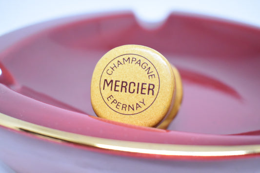 Cendrier Champagne Mercier - Rouge, Bouchon effet liege.